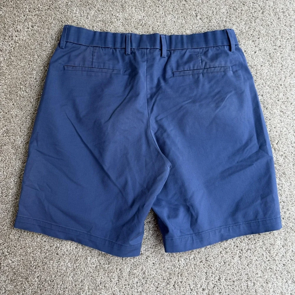 Banana Republic Chino Shorts Mens 34 Blue Core Temp Stretch 9 Inseam Summer